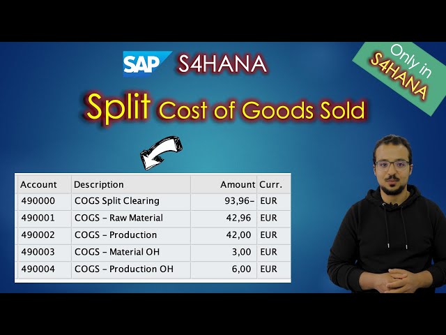 Split the Cost of Goods Sold in SAP S/4HANA - COGS Splitting #learnsap