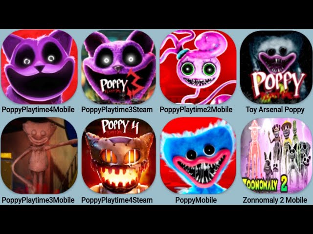 Poppy Playtime 4 Mobile Update, Poppy3 Mobile+Steam, Poppy2 Mobile, Poppy, Zoonomaly 2 Mobile, ToyPo