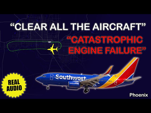 “Catastrophic engine failure”. Southwest B737 returned to Phoenix after departure. Real ATC