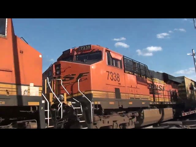 BNSF #6332 Leads EB Mixed Freight with NS Power. Olathe, KS 5/11/24