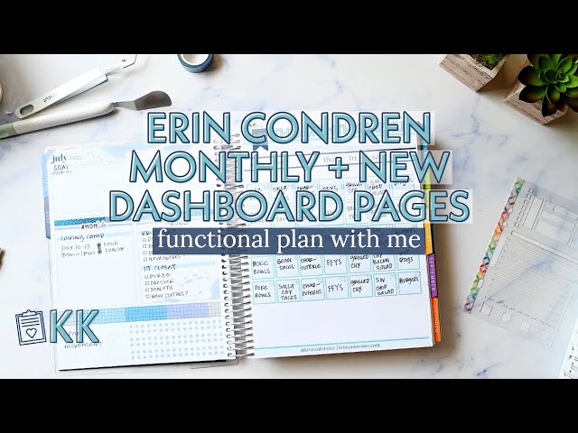 Erin Condren Monthly Plan with Me How To Use Dashboard Pages Functionally in New EC Monthly Planner