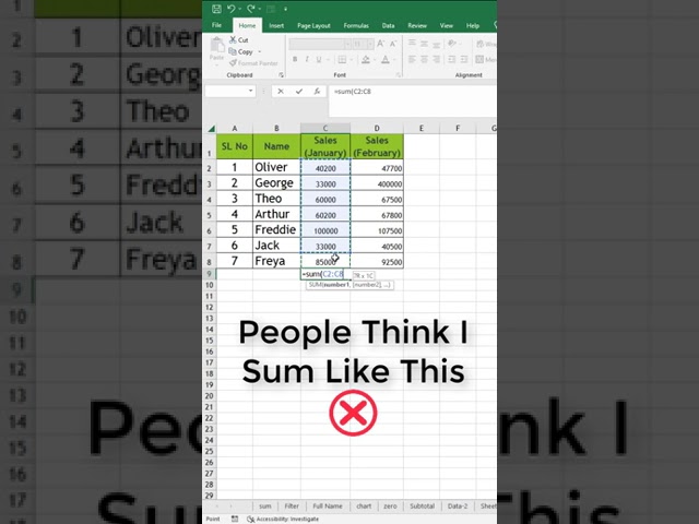 Magic Trick | Sum Properly using shortcuts key in Excel