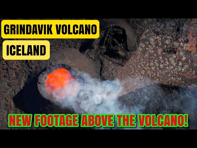 New Footage From Above The Volcano! Eruption Keeps Going! Iceland Eruption! Grindavik. April 6, 2024
