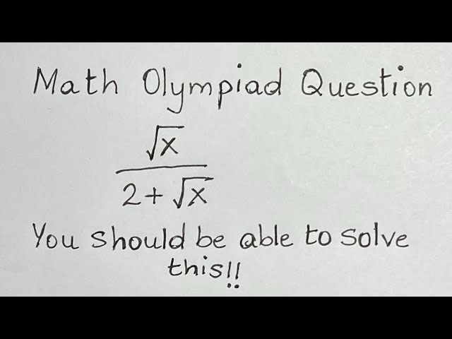 Math Olympiad Question | you should be able to solve in one step!!