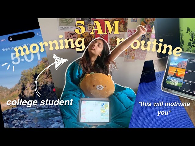 5AM morning routine as a college student *productive & realistic*