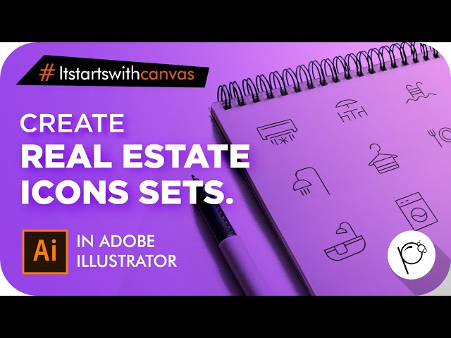 Create Real Estate essential icons in adobe illustrator cc 2020 | #itstartswithcanvas #pelfizz