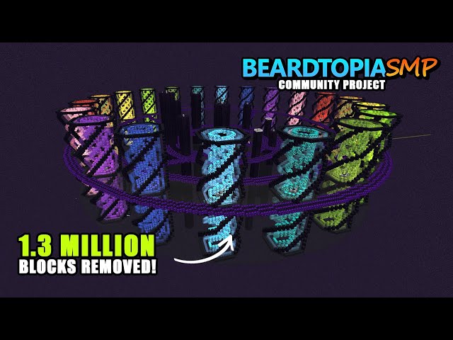 Removing 1.3 Million End Island blocks on Beardtopia SMP Patreon server! #shorts