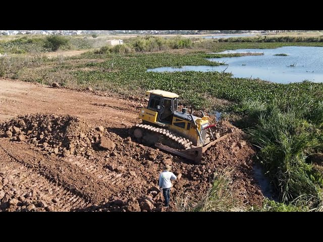 Best Incredible Update Building Road Project! SHANTUI DH7C2 Dozer Construction Process With Dump,,,,