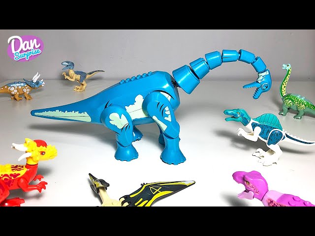 NEW GIANT LEGO BRACHIOSAURUS! 9 FAKE LEGO DINOSAURS! Spinosaurus T-Rex Triceratops Velociraptor
