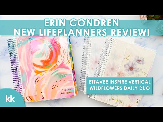 Erin Condren NEW LifePlanners Review 2023 Launch EttaVee Inspire Vertical + A5 Wildflowers Daily Duo