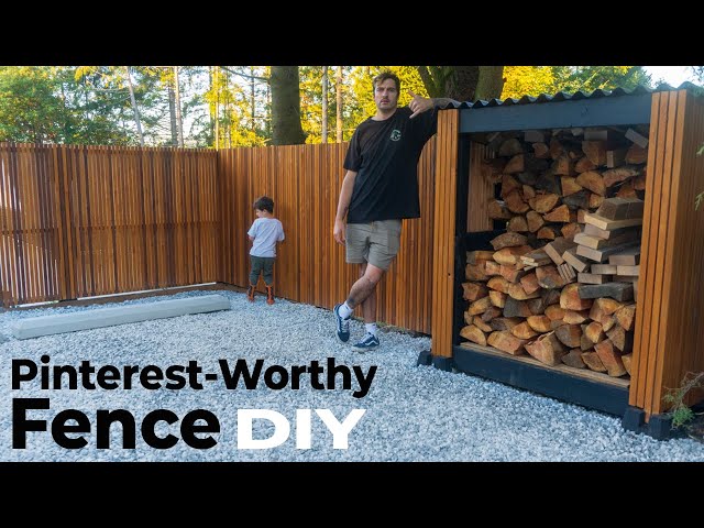 How To Build A Modern Fence With A Gate And Wood Storage | DIY #homeimprovement