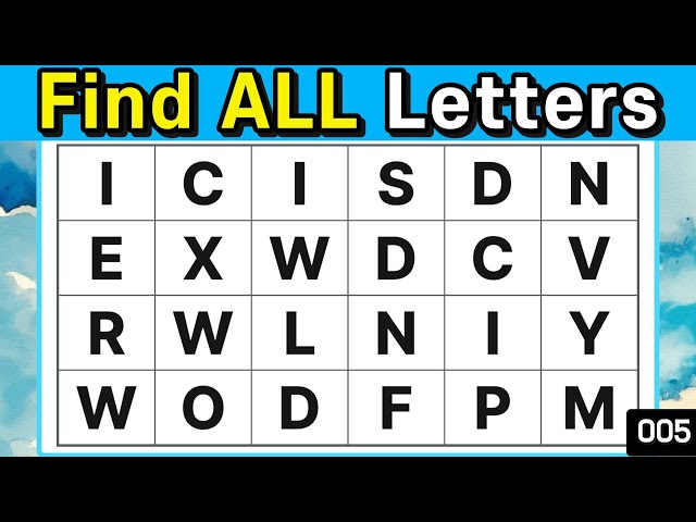 Find the same letters.【 Concentration,Find letters,Word Quiz,Memory,brain training 】 #005
