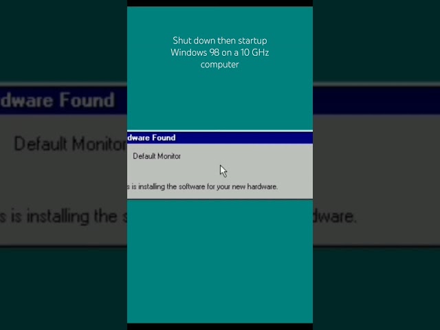 Starting Windows 98 on 10 GHz computer