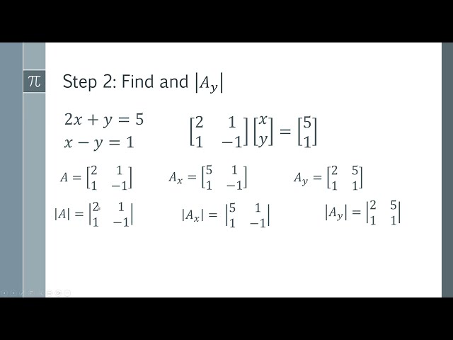 How to Use Cramer's Rule to Solve 2x2 System of Equations Worked Example