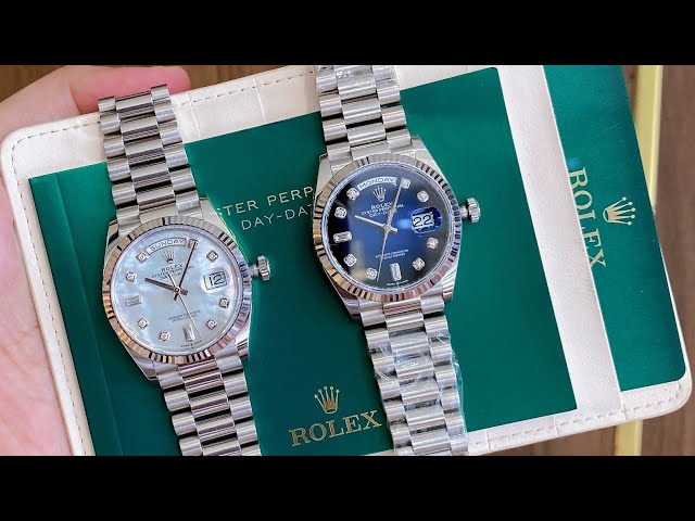 [ Giao Lưu Hợp Lý ] Đồng hồ Rolex Day Date 128239 Mặt Trai và Ombre Xanh Date 2022