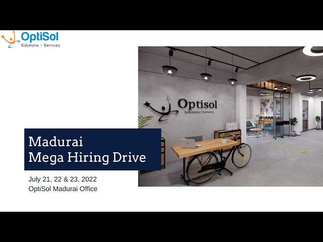 OptiSol Madurai Mega Hiring Drive | Job Openings at OptiSol | Life At OptiSol