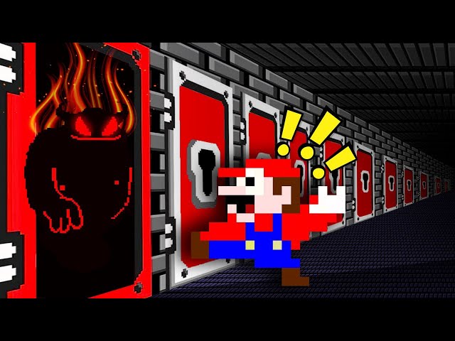 100 Mystery Doors But Only One Lets MARIO Escape! (Mario Bros 100 Doors Challenge) | Game Animation