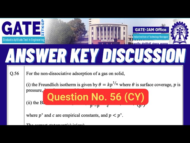 Answer Key Discussion: Ques No. 56 (Chemistry) | GATE 2023 | Challenge or Not | All 'Bout Chemistry