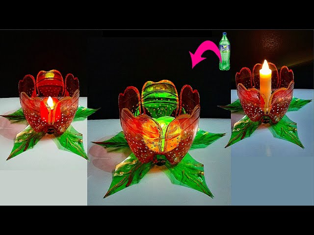 DIY Handmade Tealight holder made from Plastic Bottle| DIY home decoration ideas