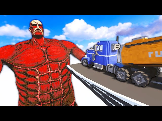Crashing Cars Into the COLOSSAL Titan - Teardown Mods Gameplay