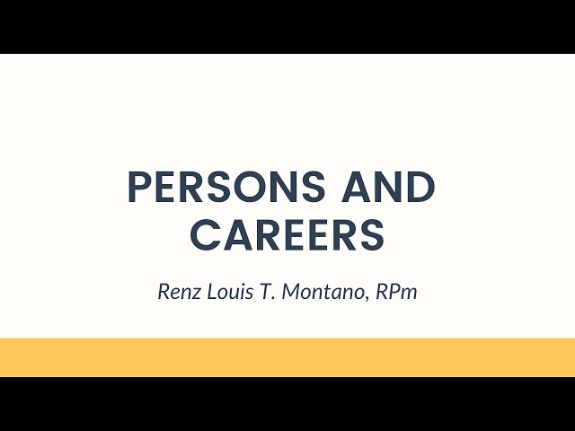Persons and Careers - Personal Development for Senior High School Students