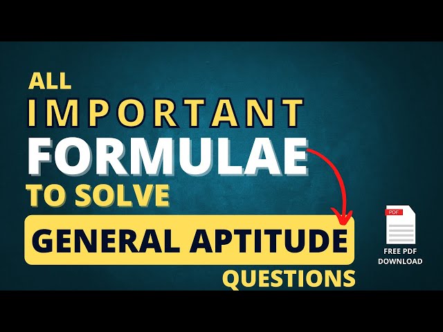 All Important Formulae to Solve General Aptitude Questions (with PDF Download) | All 'Bout Chemistry
