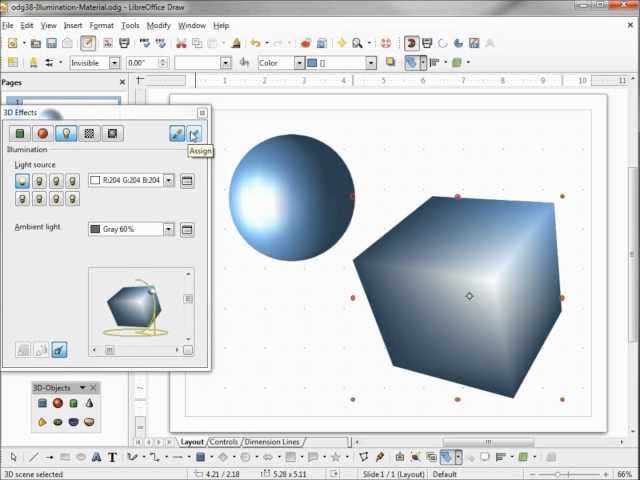 LibreOffice Draw (38) 3D Effects Part 4