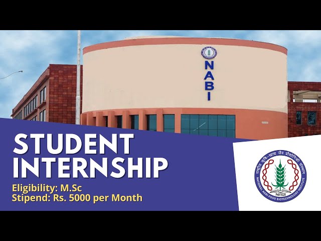 Student Internship: National Agri-Food Biotechnology Institute | Stipend Rs. 5000 per Month