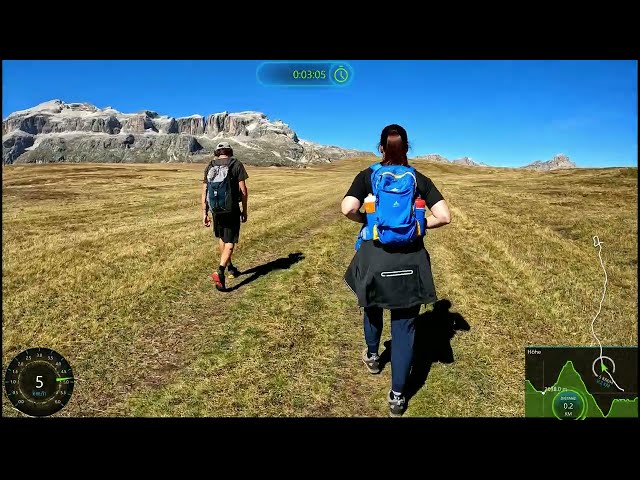 20 minute Beginner Virtual Treadmill Mountain Walk Dolomites Italy Garmin 4K Video