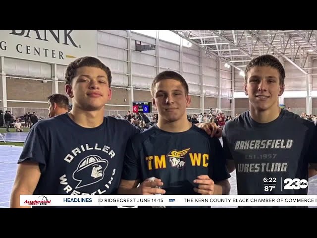 Three Bakersfield students wrestling in North Dakota at the Junior Nationals