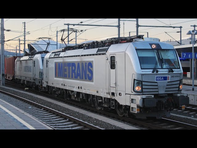 Bahnverkehr in Graz mit STB D3, STB + GKB V100, Metrans und Adria Transporte 1216