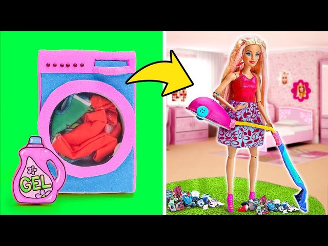 Doll Cleans Her House 🏠✨ Doll Dream House Makeover by Slick Slime Sam Live