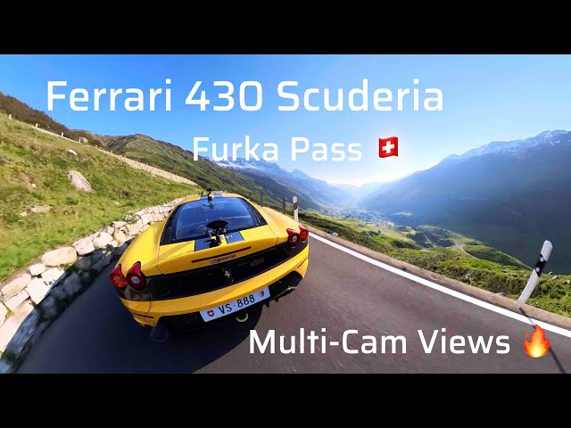 Furka Pass | Ferrari 430 Scuderia (Multi-Cams + top sound quality)