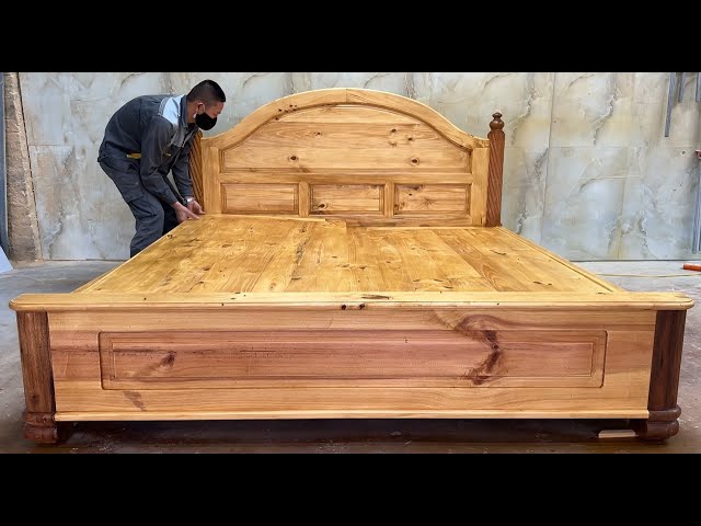 Ideas Build Luxurious & Unique Neoclassical Bed From Dry Stumps | Creative Woodworking Design