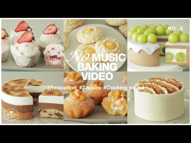 2 hours No Music Baking Video | Relaxation Cooking Sounds | Cake, Cheesecake, Cookies, Bread