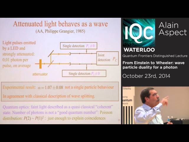 Alain Aspect - From Einstein to Wheeler: wave particle duality for a photon