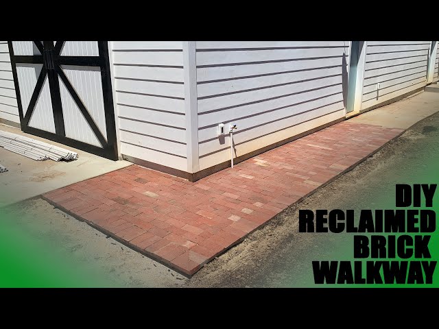 DIY Reclaimed Brick Walkway Around the Workshop