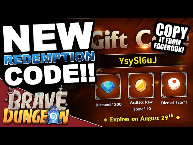 New Redemption Code! Aug 21st - Brave Dungeon