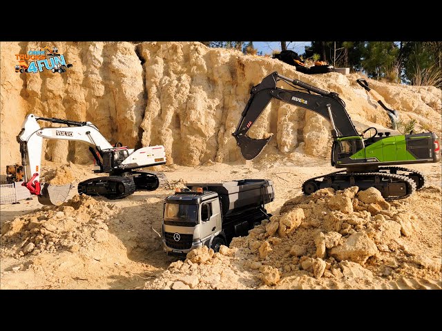 Busy Day for Huina 1593 | RC Construction | Volvo, Double E, Wltoys | Cars Trucks 4 Fun