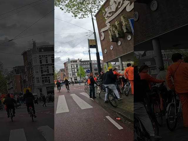 Amsterdam Biking - #koningsdag  #streetsofamsterdam #travel #bicycle #amsterdam #gopro #orange