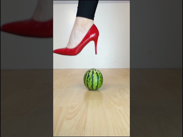 Experiment High Heels vs Fruits | Crushing Crunchy & Soft Things! #Shorts