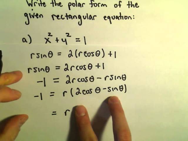 Converting Between Polar and Rectangular Equations, Ex 3