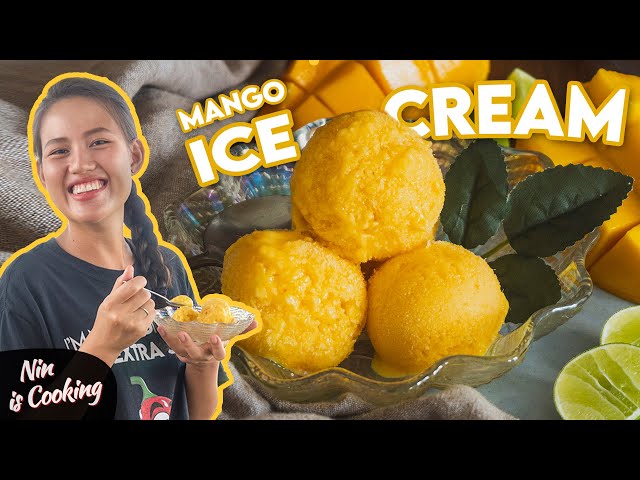 Homemade Thai Mango Ice Cream Simple Recipe | NO MACHINE | Only 3 Ingredients