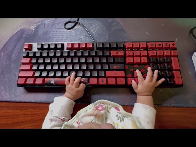 My baby’s first typing video!