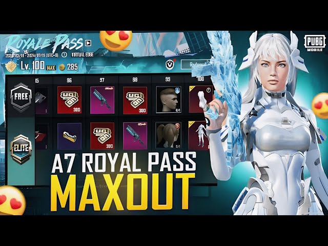 MAX OUT NEW A7 ROYAL PASS WITH FREE UPGRADE GUN AND MATERIALS | PUBGM | BGMI