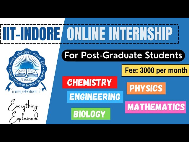 Online Internship : IIT-Indore | For Post Graduate | Chemistry | Physics | Paid Internship