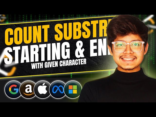 3084. Count Substrings Starting and Ending with Given Character | Math | Sum of n Natural Numbers
