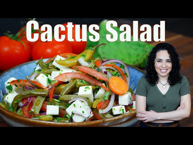 How to Make CACTUS Salad | EASY Side Recipe for Tacos | Villa Cocina