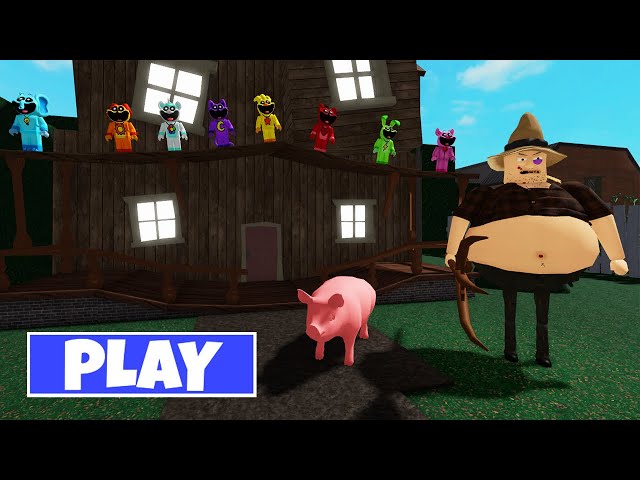 TIM FARMER & HIS PIG GET ATTACKED BY SMILING CRITTERS - Walkthrough Full Gameplay #obby #roblox