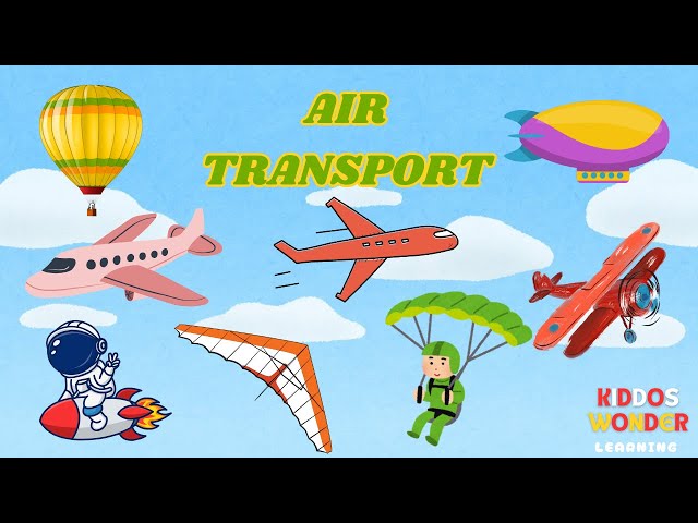Air Transport Vehicles for Kids| Name of Air Transport in English| Kiddos Wonder Learning